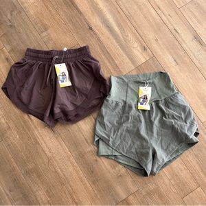 *NWT* HALARA small shorts two pairs iris purple and deep olive